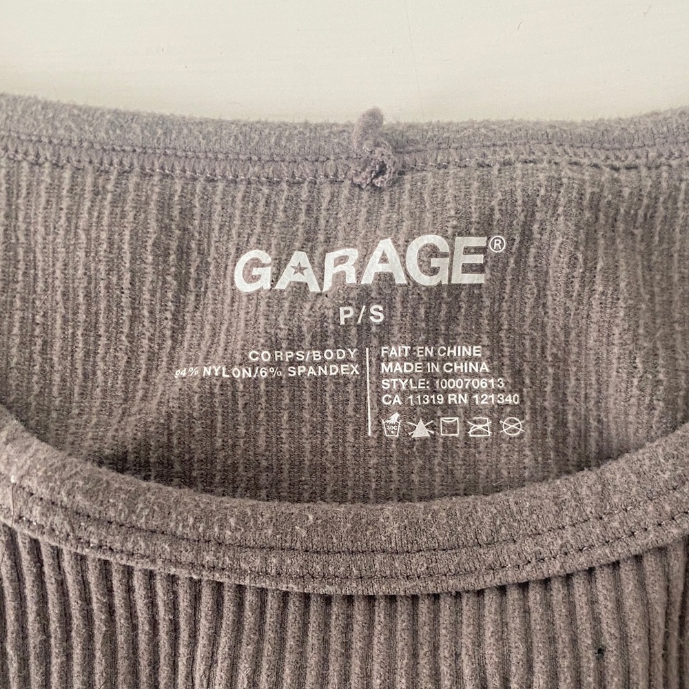 Garage Charcoal Ribbed Tank Top - Picture 2 of 4